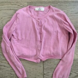 H&M Pink Cropped Button Cardigan